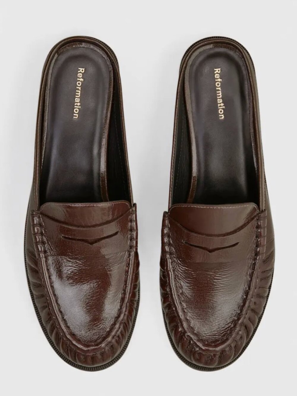 Reformation Francine Loafer Mule Brown - Size 9.5